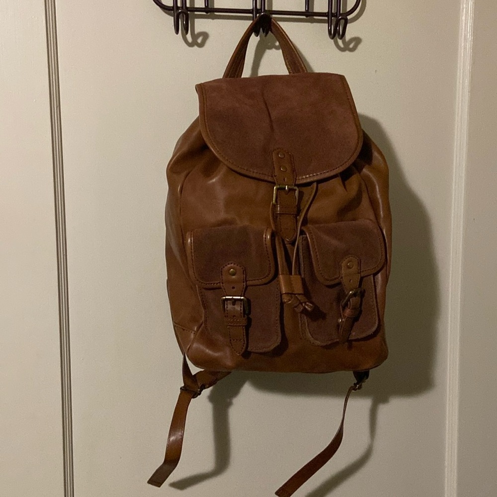 Crown vintage leather and suede backpack minor scratches